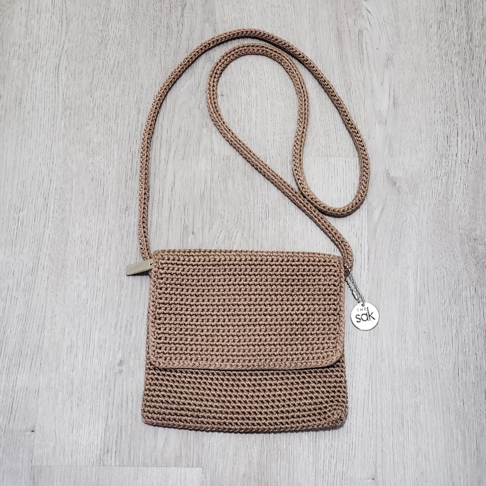 The Sak Brown Crochet Crossbody Purse